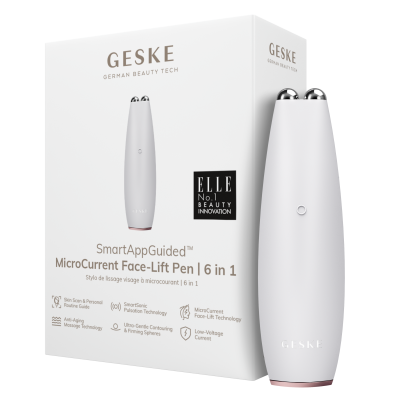 Мікрострумова ручка для підтяжки обличчя GESKE MicroCurrent Face-Lift Pen 6 в 1 пудровий